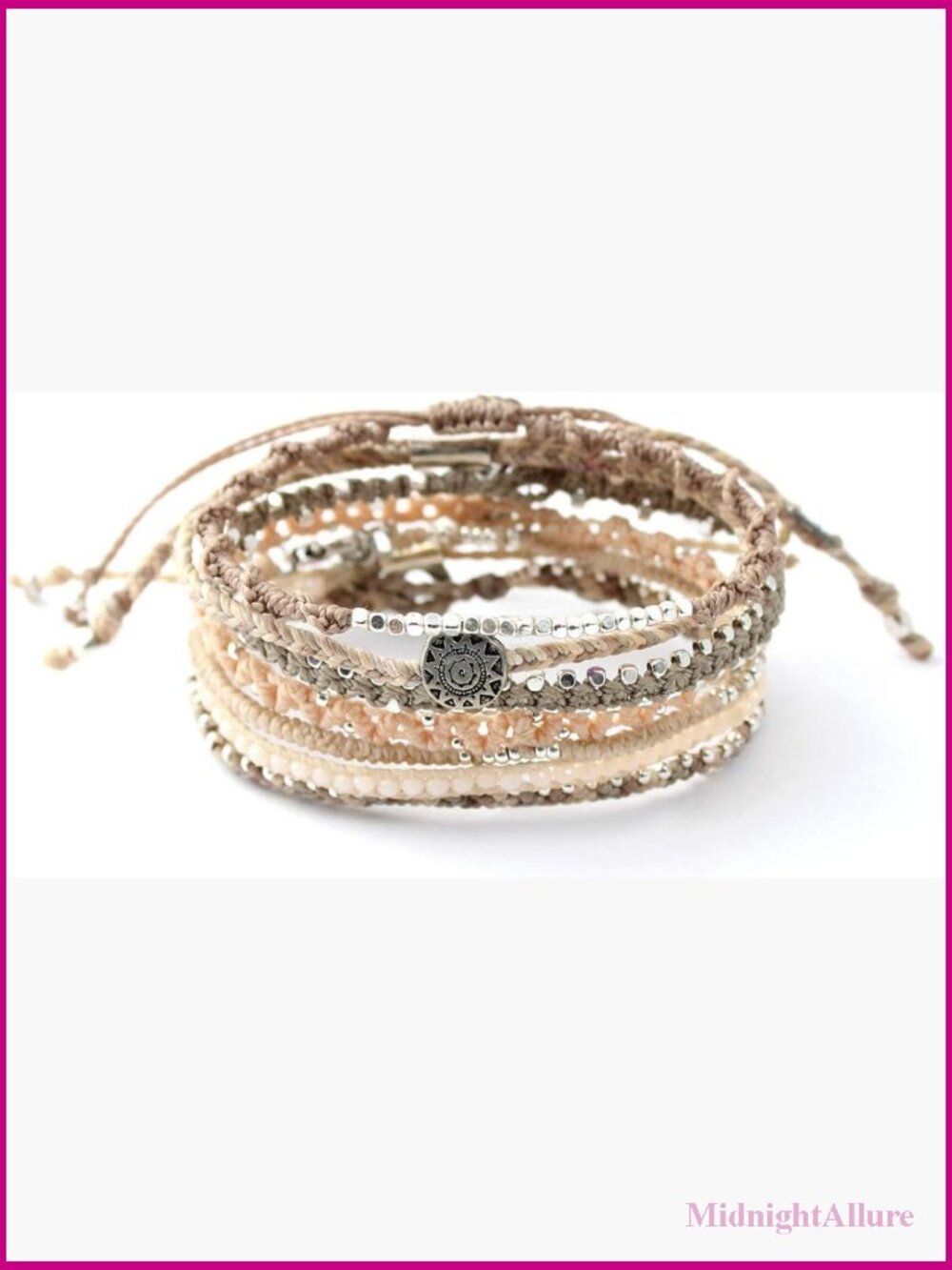 Stackable Charm Bracelet | Braided Beaded Boho Bracelets for Women